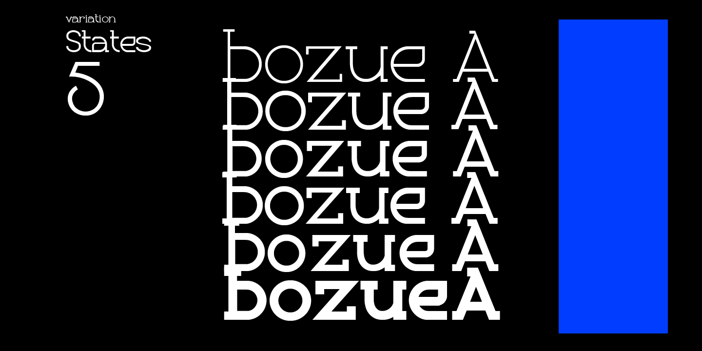 Przykład czcionki Bozue Bold Oblique